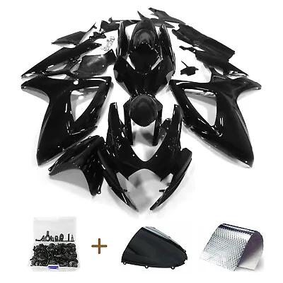 Fairing Kit +Bolts For Suzuki GSXR600 GSXR750 2006-2007 ABS Gloss Black Bodywork • $359.99