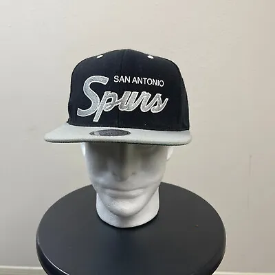 San Antonio Spurs Mitchell & Ness NBA Snapback Hat Logo Black Gray Cap • $17