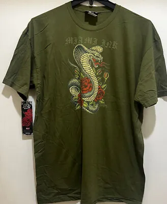 Miami Ink Men's T-shirt - Green Color Miami Ink T-Shirt - Licensed -New • $24.99