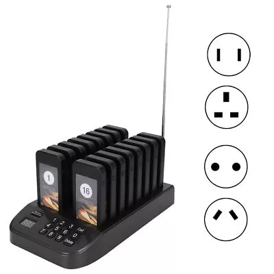 Restaurant Wireless Guest Paging System 16 Beepers Queuing Calling Pagers • $192.27