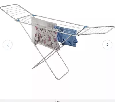 Minky Laundry Clothes Airer 14m Indoor Balcony Foldable Metal Washing Drier Rack • £10