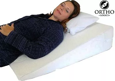 Orthologics LARGE Bed Wedge Raised Pillow Acid Reflux GERD Memory Foam Back OL9 • £29.99