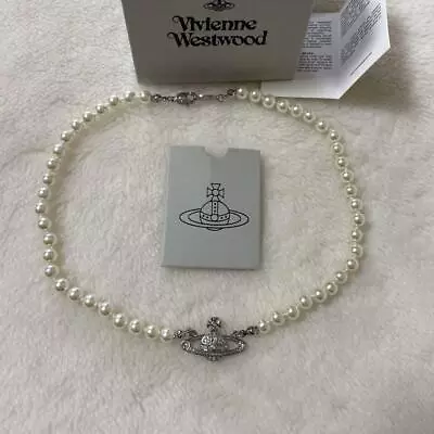 Vivienne Westwood Necklace Pearl Choker Silver IN BOX [EJ609 • $139.20