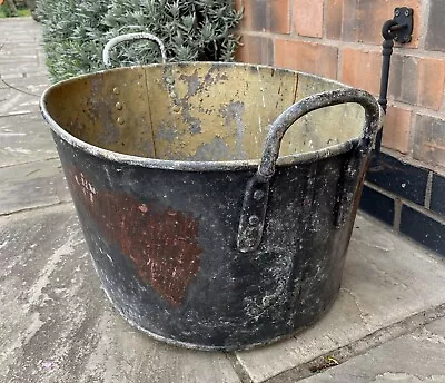 £31 • Buy Vintage Large Galvanised Metal Bath Tin Tub Bucket Garden Planter Pot Tub