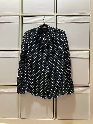 J. Crew Boy Fit Relaxed 100% Cotton Blue Polka Dot Embroidered Button Up Shirt 6 • $22