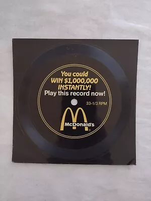 MCDONALDS YOU COULD WIN $1000000 INSTANTLY Promotional 33 1/3  Record (267) • $20