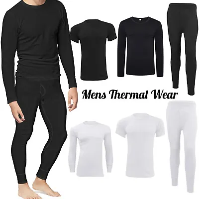 Mens Thermal Long Johns Top Bottom Underwear Trouser TShirt Set Full Half Sleeve • £4.75