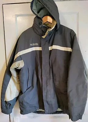Columbia Used Convert Jacket  Sz L Gray Navy Tan Fleece Lined Zip Snowboard Ski  • $38