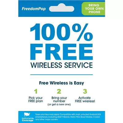 FreedomPop Bring Your Own Phone SIM Kit Free Wi-Fi Calling 100 Mb Call IPhone • $16.99