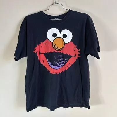 Vintage Sesame Street Elmo Graphic T-Shirt XL Black Short Sleeve Crew Neck Men • $10