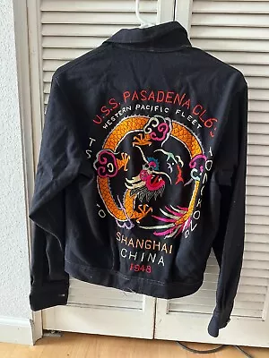 Vintage 1948 Embroidered Jacket Shanghai WWII USS Pasadena CL-65;  Very Rare! • $489