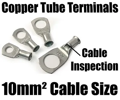 £2.70 • Buy 10mm² Cable Copper Tube Terminals Battery Welding Solder Lug Ring Crimp Eyelets