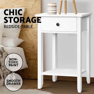 Artiss Bedside Table Drawers Side Table Shelf Storage Cabinet Nightstand BOWIE • $59.95