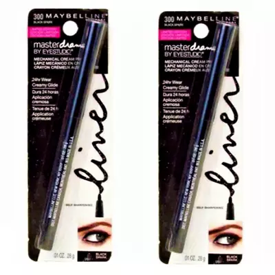 🎀 Lot Of 2 Maybelline Master Drama Cream Eyeliner Pencil 300 Black Spark Htf • $12.99