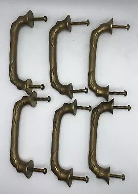 Lot Of 6 Brass Ornamental Vintage Dresser Drawer Handles￼ • $20