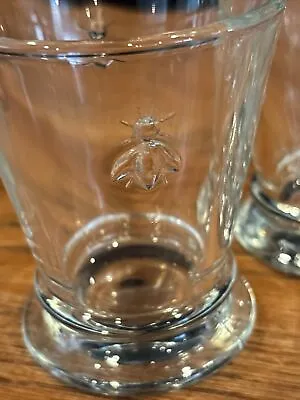 4 La Rochere Napoleon Bee Clear Glass Tumblers Made In France 4 1/8  Tall • $29.99