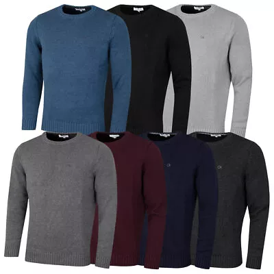 Calvin Klein Mens 2024 Knit Crew Neck Cotton CK Golf Sweater 31% OFF RRP • £37.99