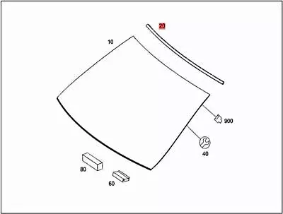 Genuine Mercedes MERCEDES BBDC S204 Sealing Frame Windshield Top 2046710620 • $34.04