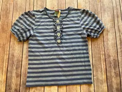 Matilda Jane Size 10 Character Counts Charmer Top Blue Striped SS B13 • $19.99