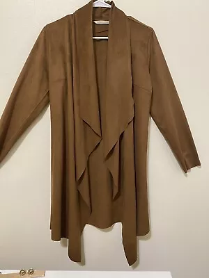 SOFT SURROUNDINGS Draped Shape Faux Micro Suede Jacket Size X Small • $27.75