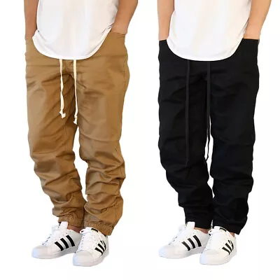 Men's Super Baggy Fit Twill Drop Crotch Jogger Pants Size S-5xl Victorious • $24.99