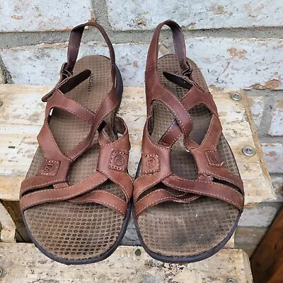 Merrell Agave Brown Leather Strappy Sandal Women's Size 9 • $25.90