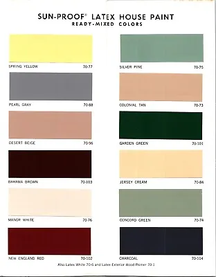 2 Pittsburgh Paint Chip Charts House Colors Oil Latex Vintage C1960s Sun-proof • $12.25