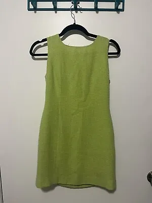 Vintage Dolce & Gabbana Green A-Line Tweed Dress Size 36 (S) • $140