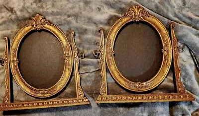 Pair Of Vtg Victorian Ornate Oval Swivel Tilt Picture Frames • $125