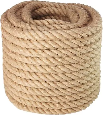 Twisted Manila Rope 1 In X 100 Feet Thick Hemp Rope Natural Jute Rope For Docks • $64.88