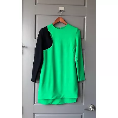 Versace Runway Long Sleeves Cut Out Colorblock Mini Dress Size 42 • $1100