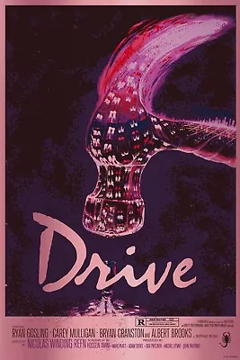 DRIVE By Fernando Reza Pink Foil Screen Print Mondo BNG 24x36 • $49.99