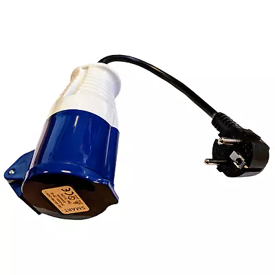 EUROPEAN 2 Pin EURO To 16amp SOCKET PLUG MAINS CONVERTER LEAD ADAPTOR (TX01F) • £9