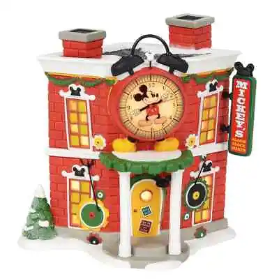 Department 56 Disney Mickey's Christmas Village Mickey's Alarm Clock Shop • $75