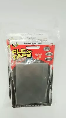 Flex Tape Mini 3  X 4  Strong Rubberized Waterproof Tape Clear 4 Packs Of 2 Tape • $13.99