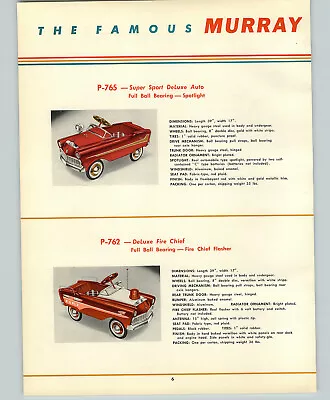 1958 PAPER AD 7 PG Murray Pedal Car Ranch Wagon Atomic Missile Police Cycle Fire • $24.99