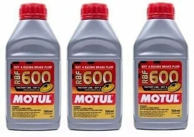Motul Brake Fluid Rbf 600 Factory Line Synthetic Dot 4 Racing 500ml - Set Of 3 • $51.78
