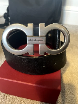 £220 • Buy Salvatore Ferragamo Belt Silver Buckle Nf-67 9068.