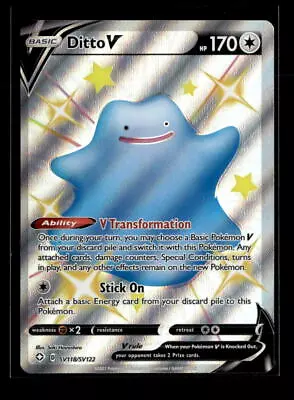 Pokemon Ditto V SV118/SV122 Shining Fates Shiny Holo Rare • $1.99