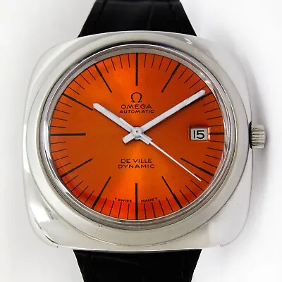 1972 Omega Deville Dynamic Automatic Date Orange 39mm Vintage Steel Watch • $1499