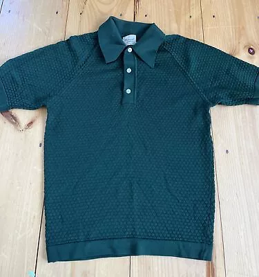 Donegal Coleseta Polo Shirt Mens M Vintage 70s Top Forest Green Pointy Collar • $25.46