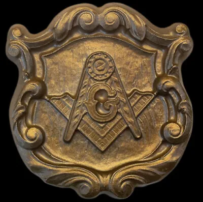 Mason Masonic Lodge Symbol Temple Sculpture Art Plaque Bronze Finish • $19.99