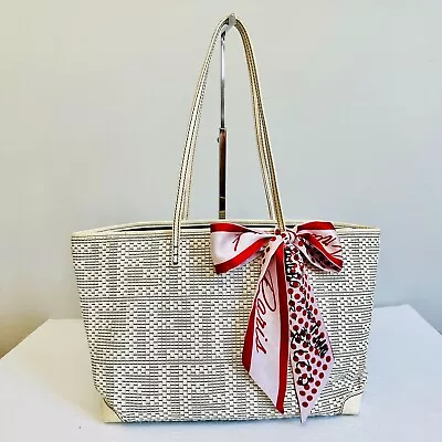 Authentic Fendi Woven Leather Tote Shoulder Bag Vintage White Made In Italy • $595