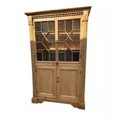 Large Antique Pine Glazed English Housekeepers Cupboard Pantry • $2280