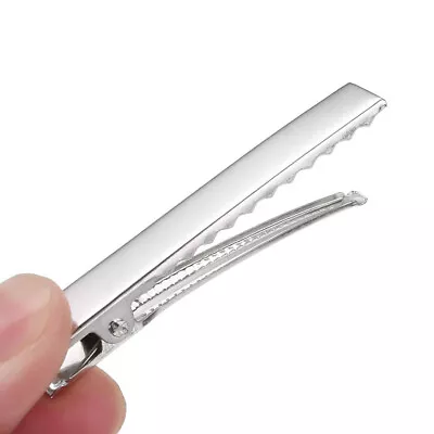 £3.89 • Buy 50pcs Metal Barrette Silver Crocodile Alligator DIY Bow Blank Hair Clips Clamp