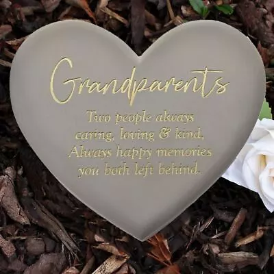 Grandparents Graveside Heart Memorial Plaque Nan & Grandad Grave Tribute Gift • £28.99