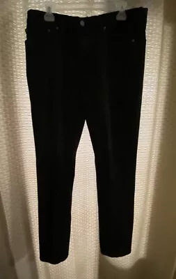 Levi's Men Jeans Black 36/34 Straight Leg/Zip/Black Leather Levi Straus Label • $10