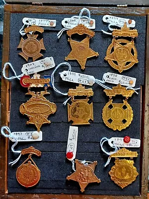 Us 1866 / 1908 Civil War “gar” Brass Encampment Badge Collection • $276