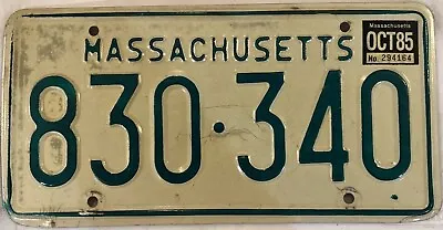 Massachusetts Vintage 1985 License Plate 830 340 Mass October MA • $15.99