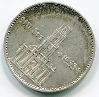 Germany 2 Mark 1933-J KM-81 Scarce Date/mint   Lotmar3324 • $9.50